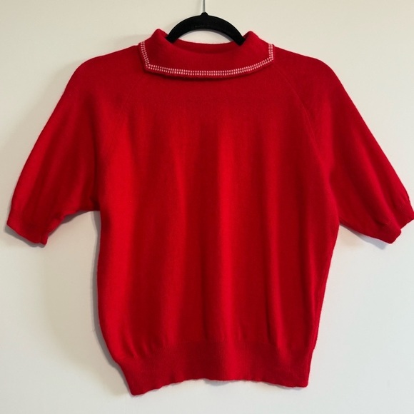 Jantzen Tops - Jantzen Vintage Red Top Sweater Pullover Knit Mohair Alpaca Blend Size S